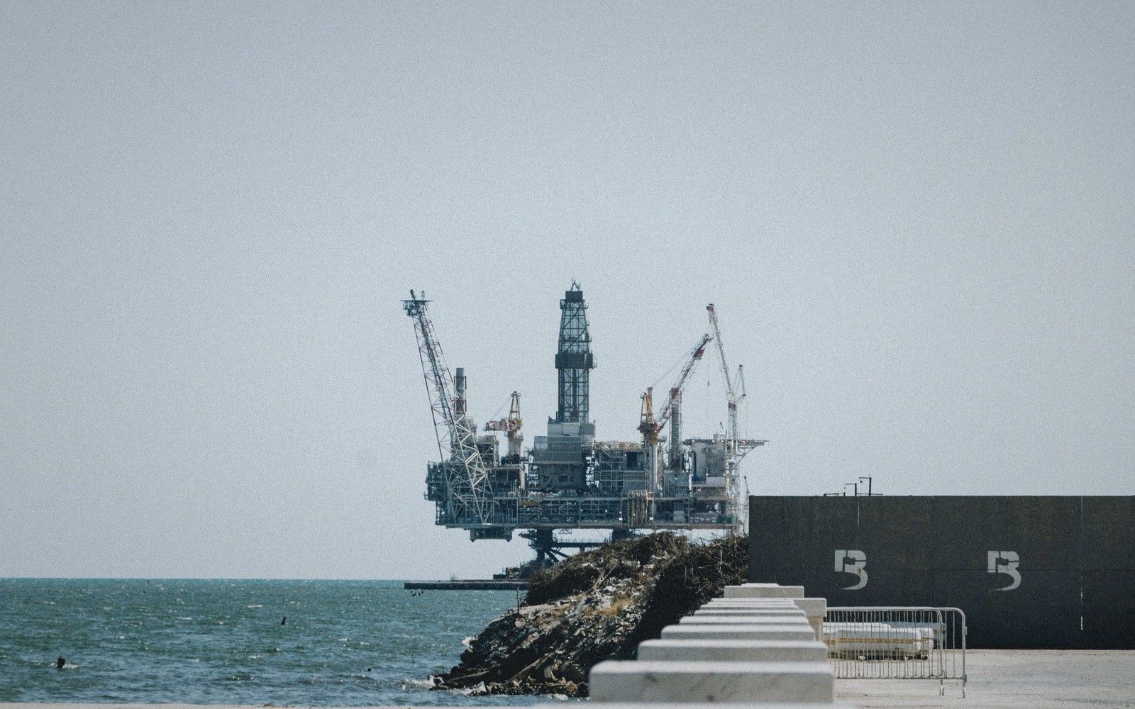 Oil rig at distance